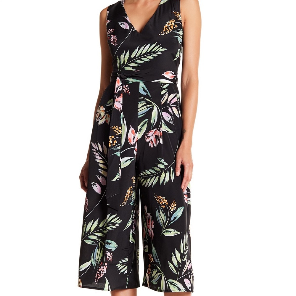 Vince Camuto Floral Cropped Jumpsuit